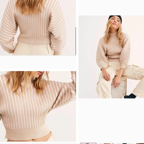 Free People Mad Chill Cream Turtleneck XL - Picture 1 of 6